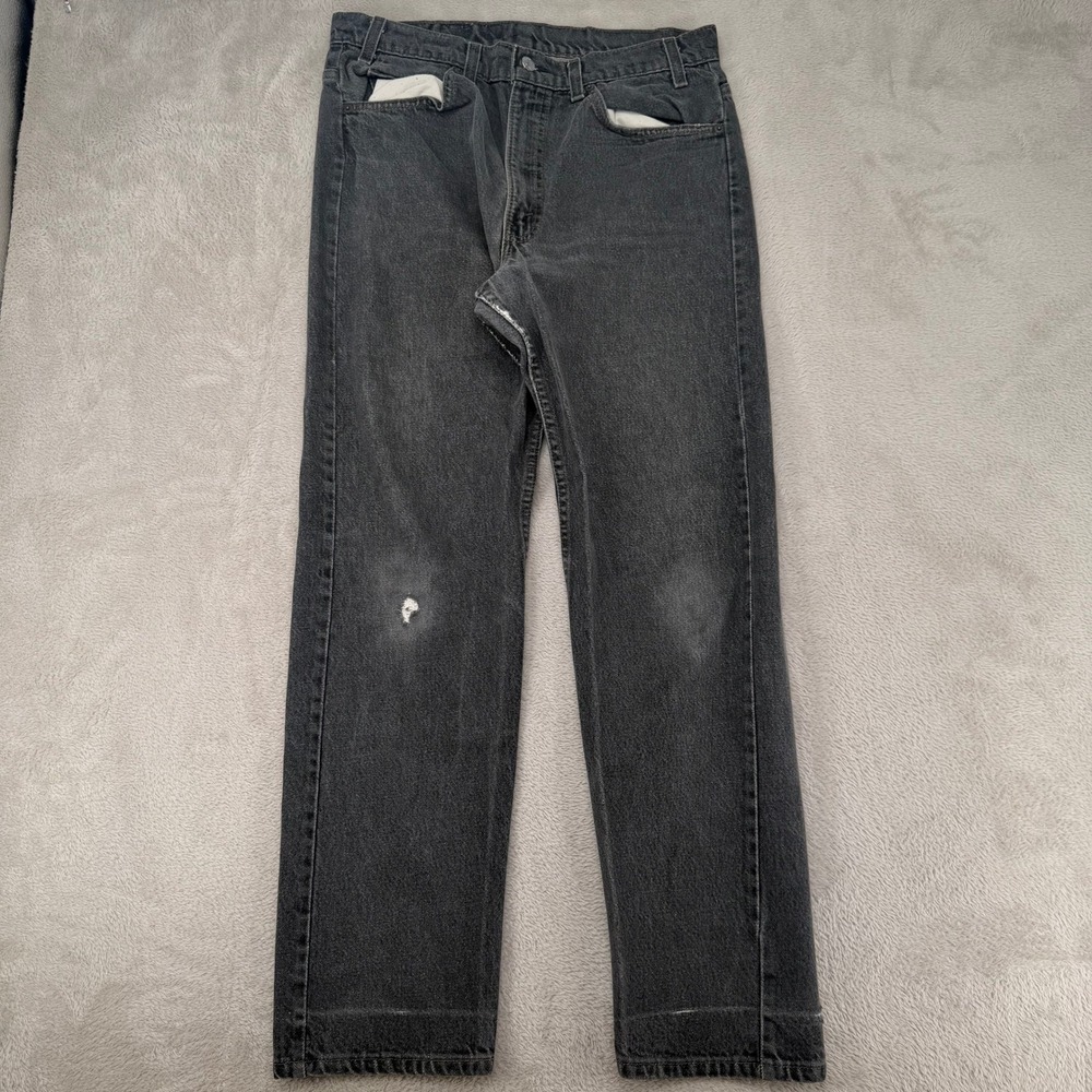 Vintage Levis 505 Straight Leg Jeans Mens 36x30 Black Preowned Flaws